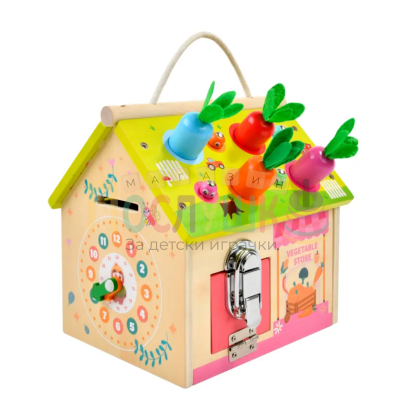 8 в 1 Дървена Montessori Къща за игра