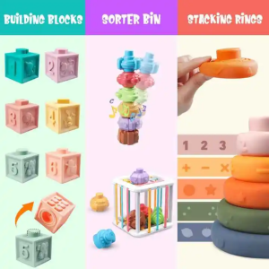 Монтесори бебешки комплект с играчки от 6 части