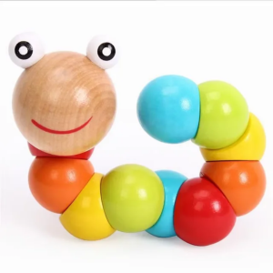 Дървена цветна играчка - Червей